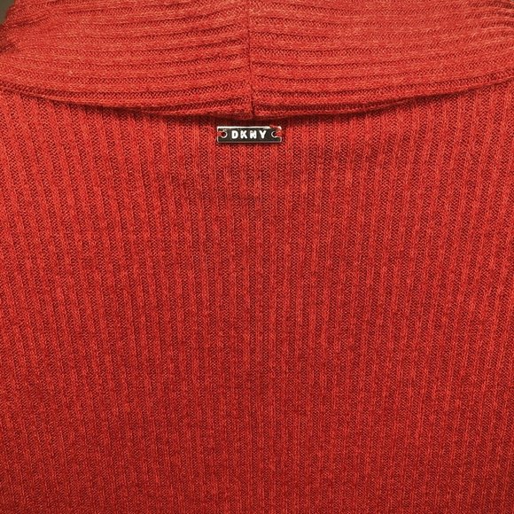 DKNY Woman Red Top Tank Dress Sweater Shirt, V Nec - Picture 7 of 7